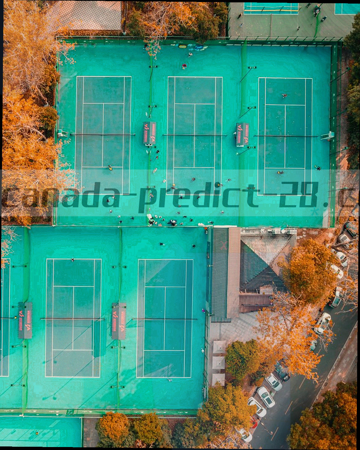 三台不同尺寸移动设备侧叠排列，屏幕显示同一评测页面的适配形态